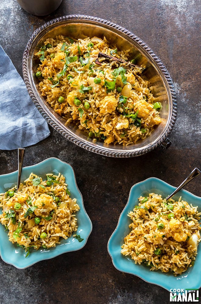 Cauliflower Peas Pulao-2