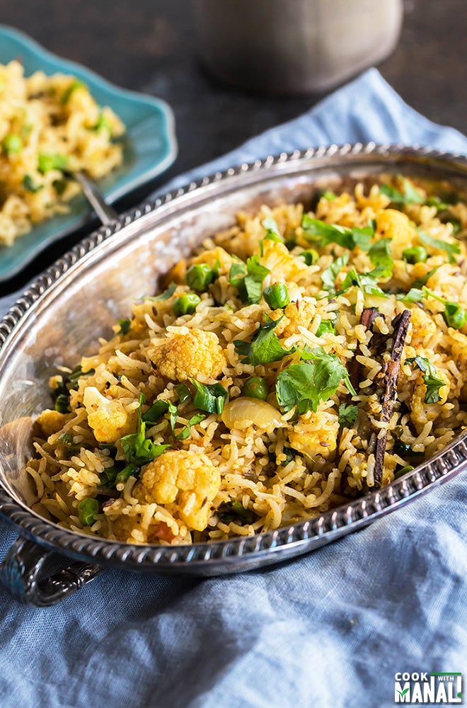 Cauliflower Peas Pulao-Gobi Matar Pulao