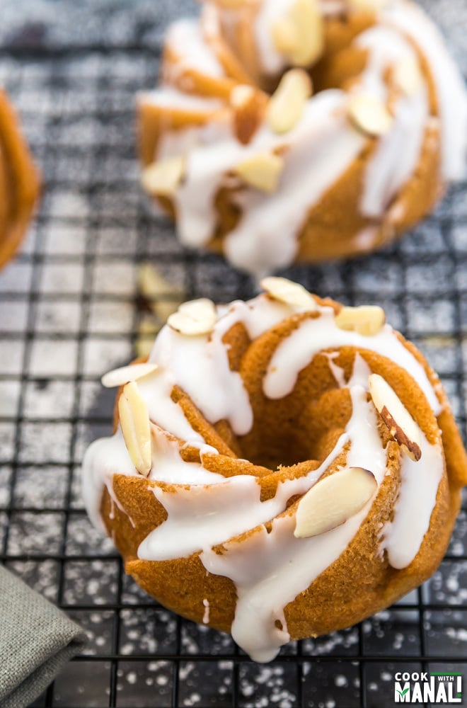 Cinnamon Mini Bundt Cakes with Almond Glaze