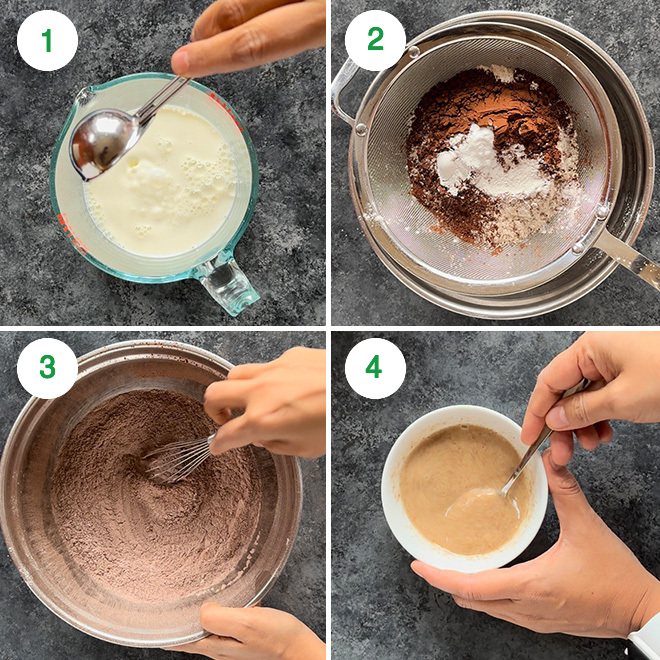 step by step picture collage of making eggless ferraro rocher cake