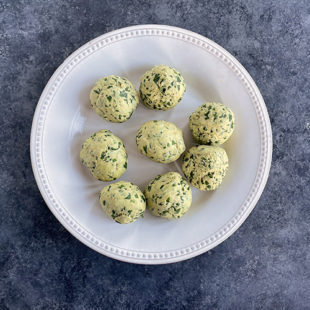 dough divided into 8 parts