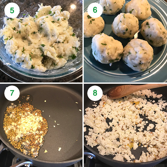 step by step pictures of making crispy aloo tikki at home