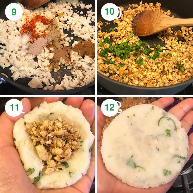 step by step pictures of making crispy aloo tikki at home