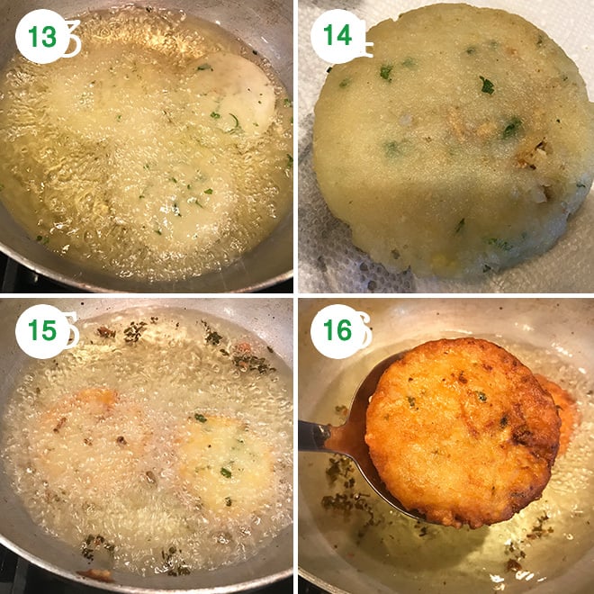 step by step pictures of making crispy aloo tikki at home