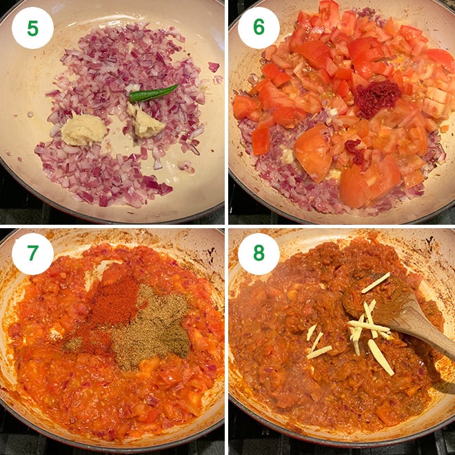 step by step pictures of making kadai paneer at home