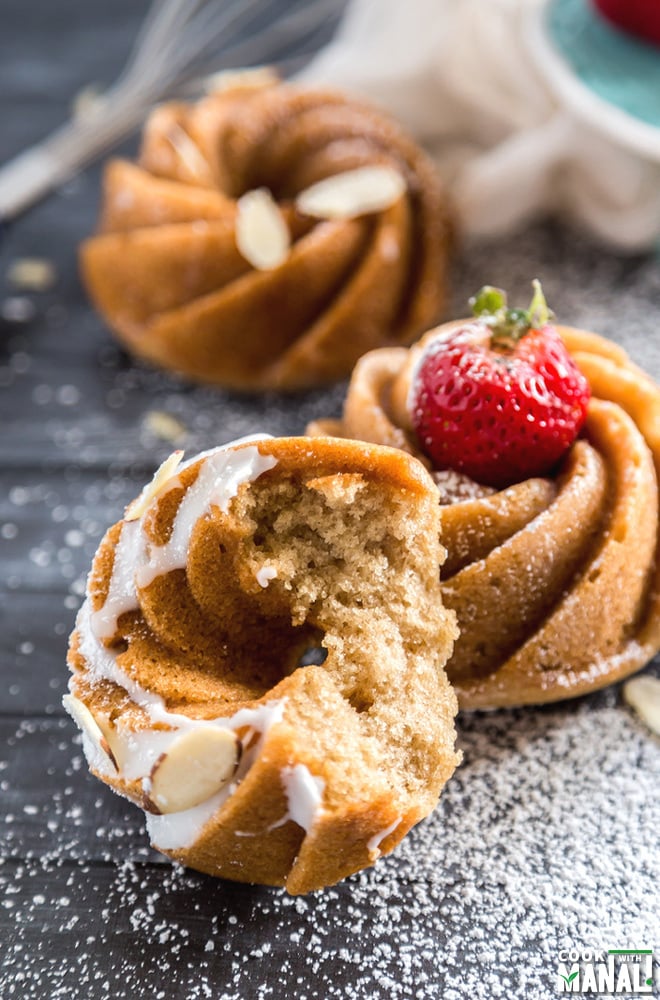 Mini Bundt Cakes with Almond Glaze
