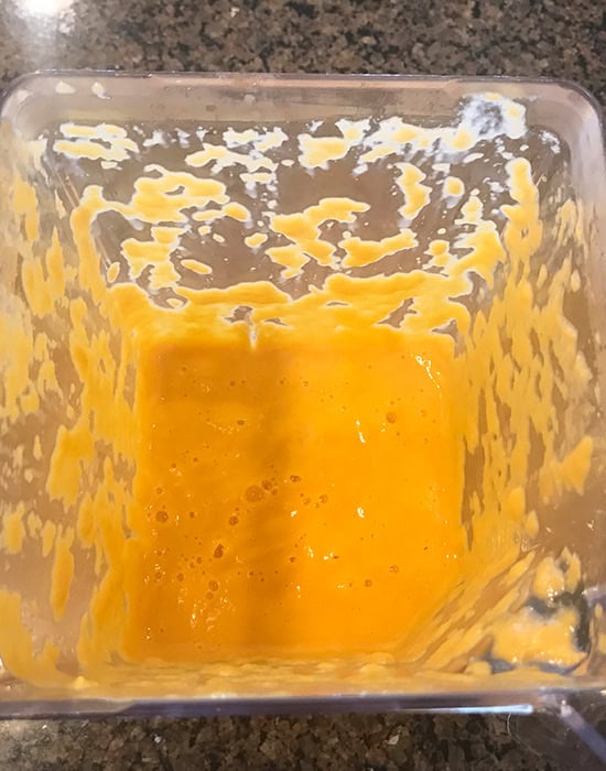 pureed paste in a blender