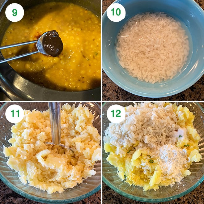 step by step pictures of making ragda patties