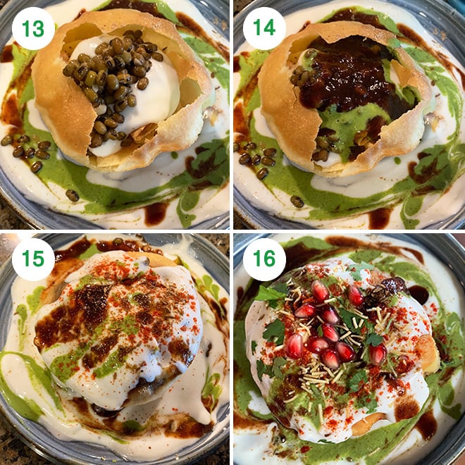 step by step picture of making raj kachori at home