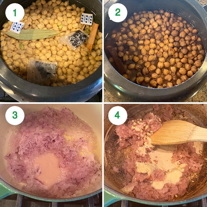 step by step picture collage of making samosa chaat