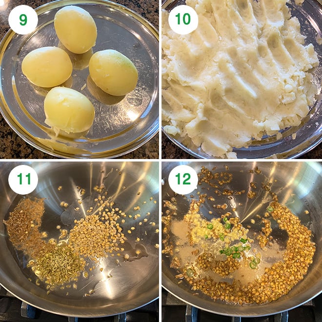 step by step picture collage of making samosa at home