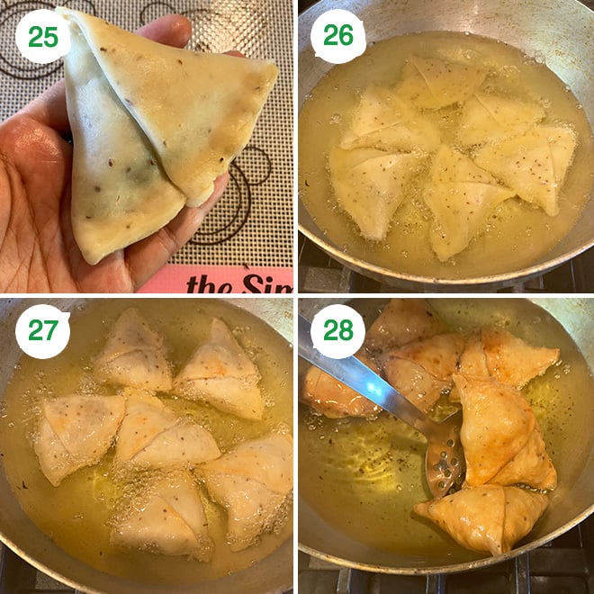 step by step picture collage of making samosa at home