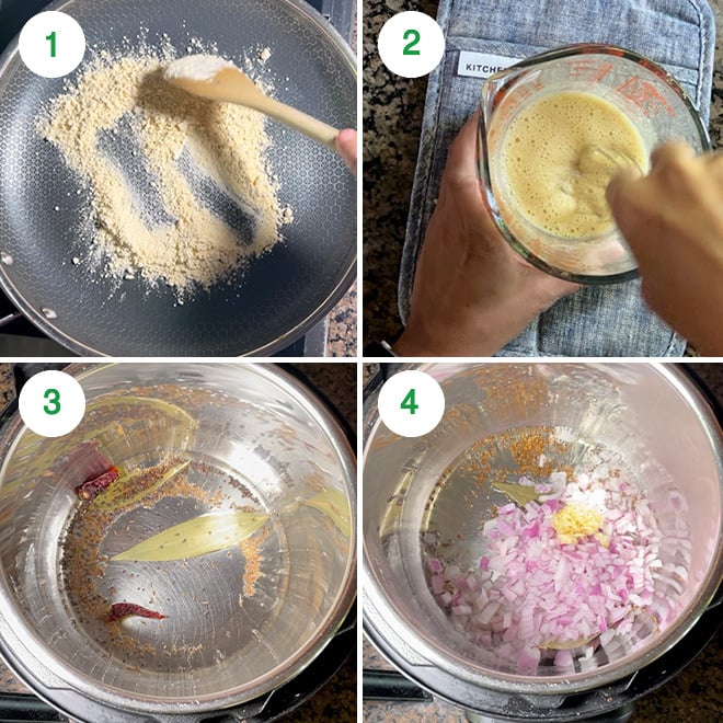 step by step picture collage of making samosa soup