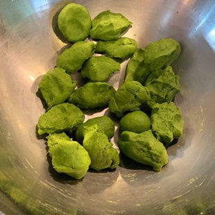 green color dough balls
