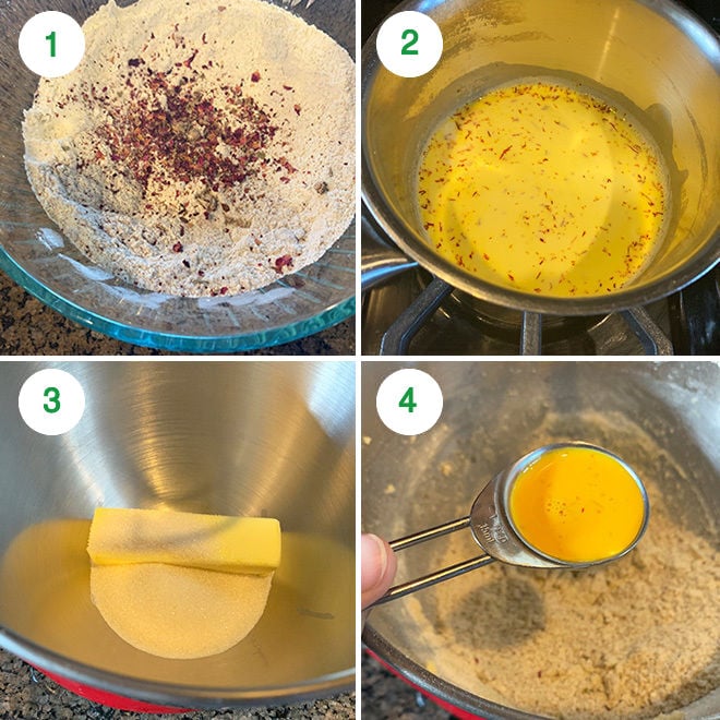 step by step picture collage of making thandai cookies