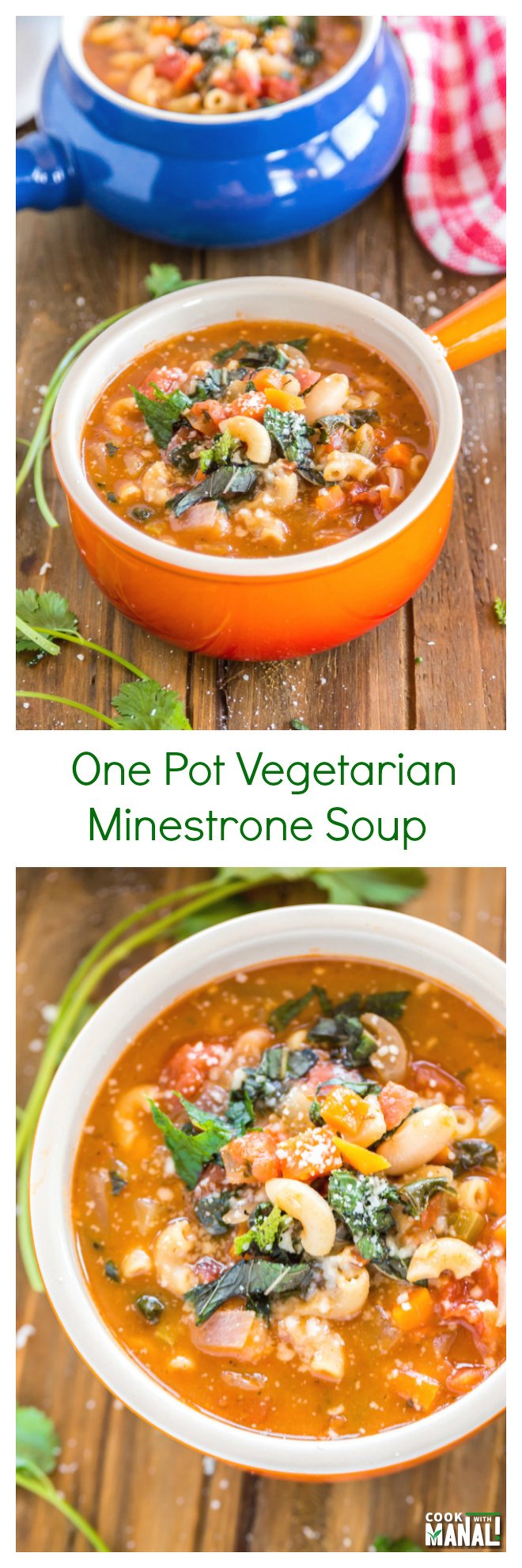 Vegetarian Minestrone Soup Collage